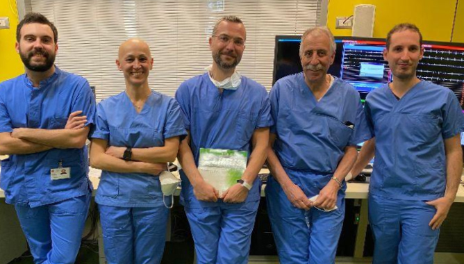 From left to right: Dr. Antonio Popolo Rubbio, Dr. Nedy Brambilla, Dr. Luca Testa, Dr. Francesco Bedogni, Dr. Mattia Squillace